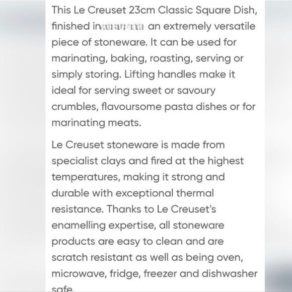 Le Creuset 23cm Square Baking Dish- Chiffon Pink - Picture 4 of 8